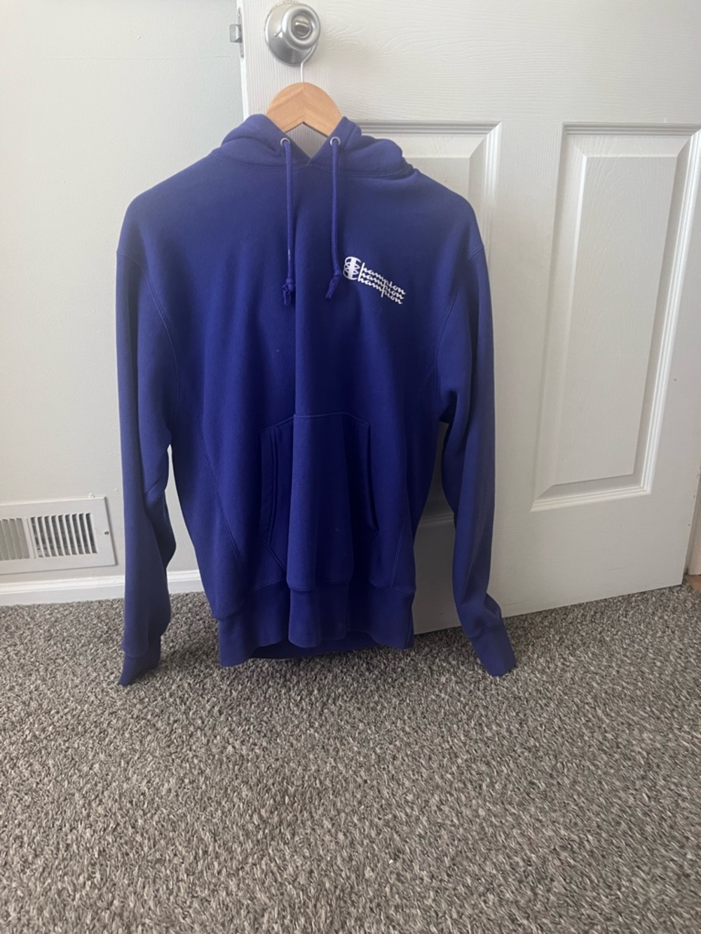 Purple Champion reverse weave triple logo hoodie M - Picture 2 of 3